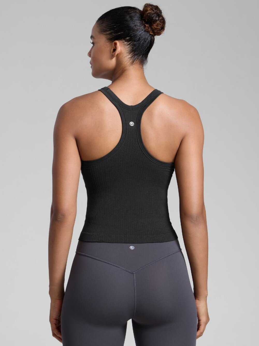 Seamless Racerback Built in Bra Ribbed Tank - Picture 2 of 5